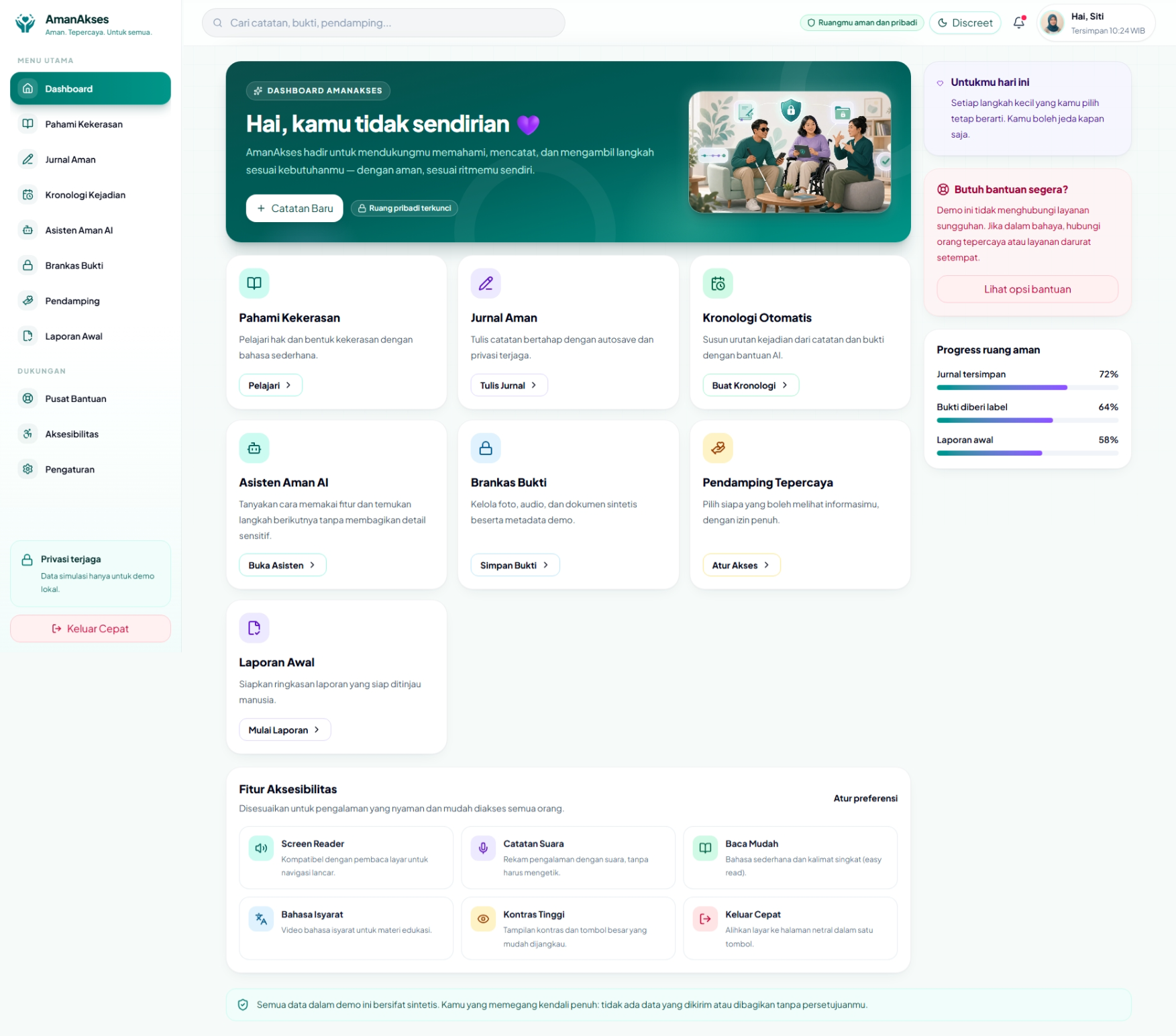 AmanAkses web dashboard preview
