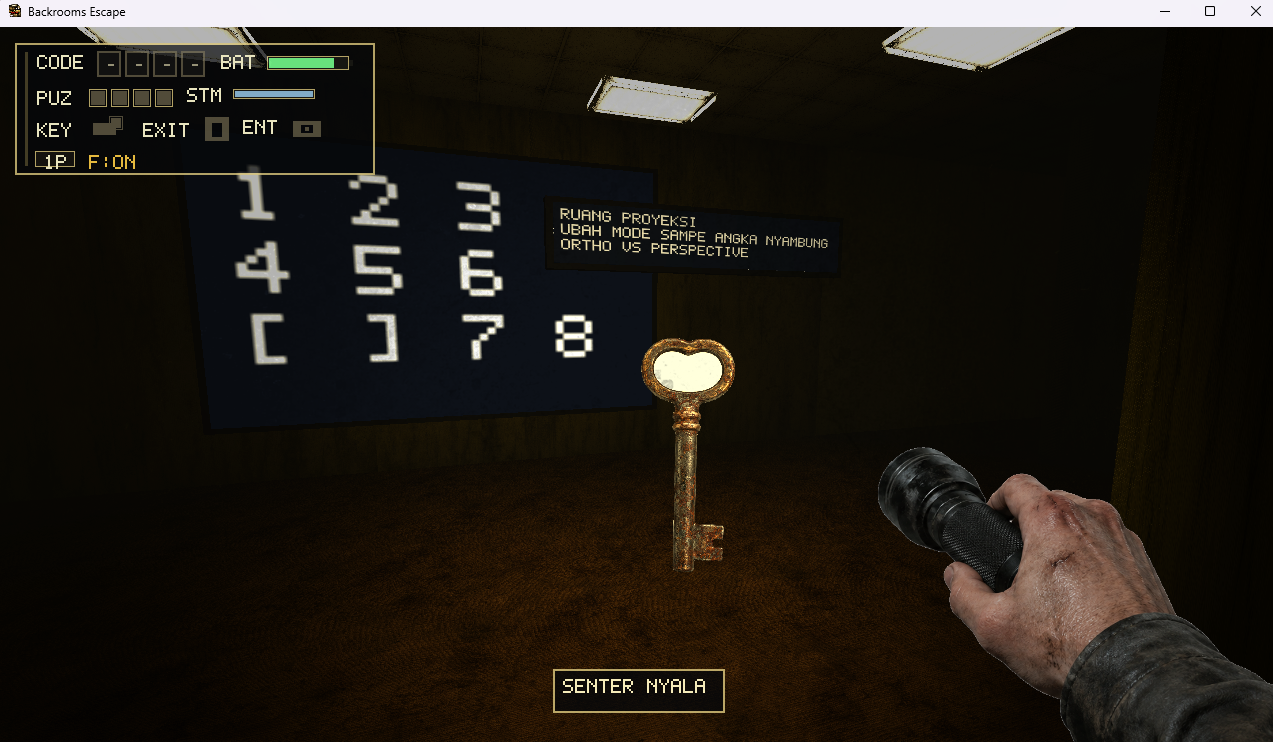 Final lock screen with code input in Backrooms Escape