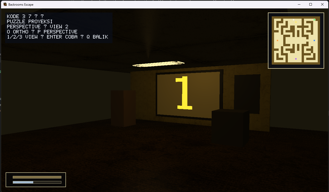 Puzzle station inside Backrooms Escape